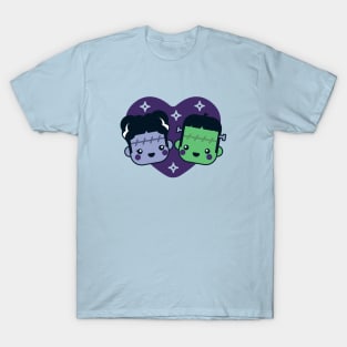 Kawaii Frankenstein's Monster and Bride of Frankenstein T-Shirt